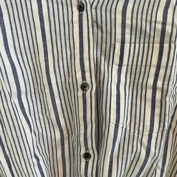 Madewell Womens Striped long sleeve Front Tie blouse - Picture 3 of 6